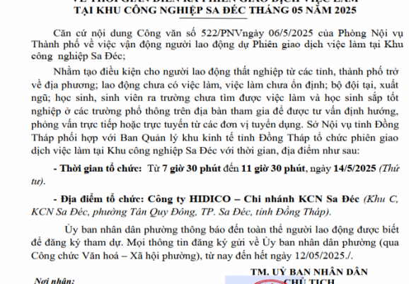 THÔNG BÁO VIỆC TỔ CHỨC SÀN GIAO DỊCH VIỆC LÀM THÔNG BÁO VIỆC TỔ CHỨC SÀN GIAO DỊCH VIỆC LÀM